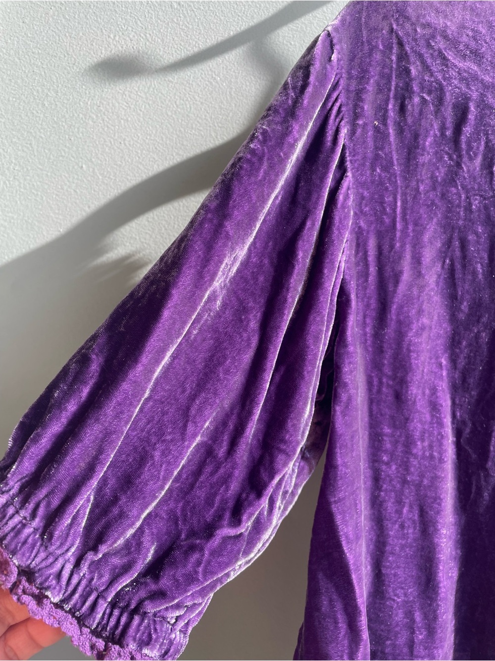 Sundance Purple Velvet Embroidered Alarie Women’s Top Boho Size Medium - Picture 10 of 16